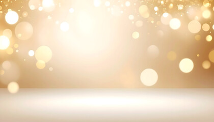 Gold Bokeh Background with Soft Lighting and Sparkling Glitter