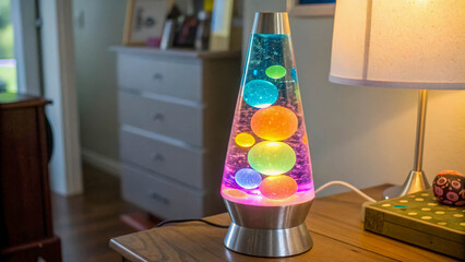 Colorful Lava Lamp in Cozy Room