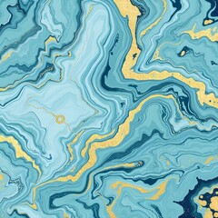 Luxurious Blue and Gold Marble Abstract Texture