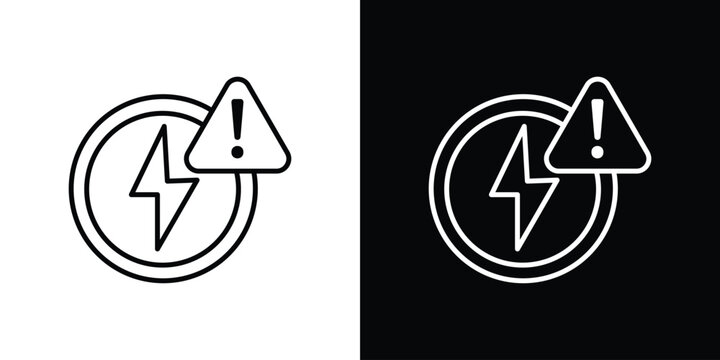Electric Problem icon website stock illustration. stroke symbols