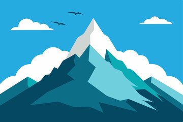 high mountain ridge with clouds below 