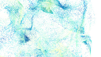High-resolution abstract background image featuring a dynamic blend of blue and green particles. Perfect for websites, p