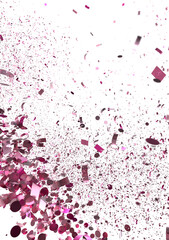 Fototapeta premium Festive pink confetti burst, ideal for celebration, party, and event designs. High-resolution image.