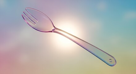 Elegant clear Spork presentation with soft light creating a dreamlike kitchen spork