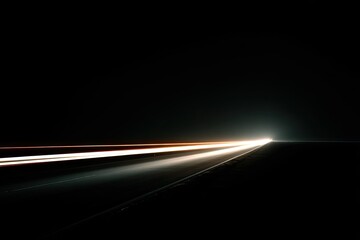 Night road, light trails, highway