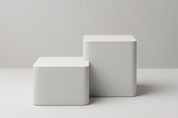 Minimalist white pedestals for product display and achievement