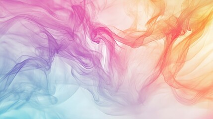 Obraz premium Abstract colorful smoke swirls, pastel rainbow hues, flowing design.