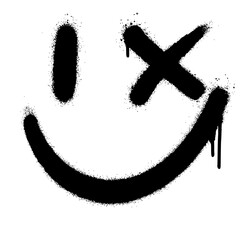 Vibrant Smiling Face Graffiti Street Art

