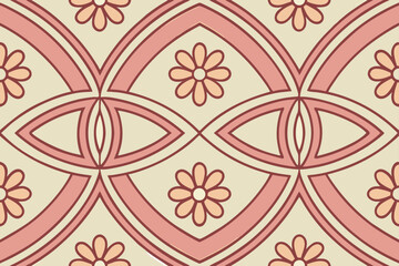 Retro floral pattern with curved lines seamless vintage