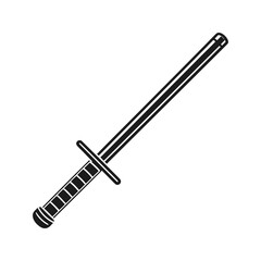 Black police baton vector icon in simple silhouette style vector illustration 