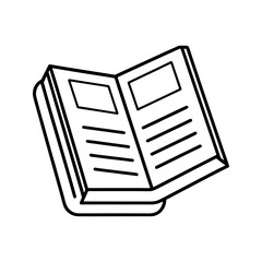 Open newspaper with text and images, news journal vector illustration 