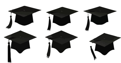 A black graduation cap with a tassel and a diploma represent academic achievement and success for students at their university graduation ceremony