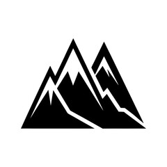 Minimalist mountain peak icon, vector illustration