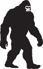 Fototapeta premium Bigfoot Sasquatch Monster Walking Silhouette