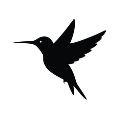 hummingbird,icon, vector, black,silhouette,intricate design,high contrast,precise lines,elegant,minimalist,digital art
