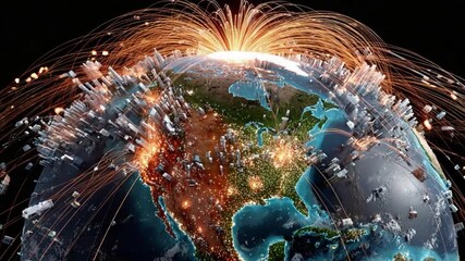 Digital World's Embrace: A dynamic image that captures the essence of global connectivity, highlighting the digital world's embrace.