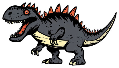PNG Black dinosaur cartoon animal representation.