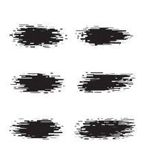 Black horizontal brush strokes with glitch effect