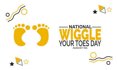 National Wiggle Your Toes Day concept, fun summer theme with feet and toes illustration, use for banner, greeting card, poster, and social media design
