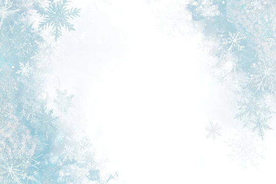 PNG A white snowflakes background winter border theme.