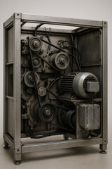 This intricate industrial system demonstrates efficient mechanical operation through interconnected components driving continuous workflow