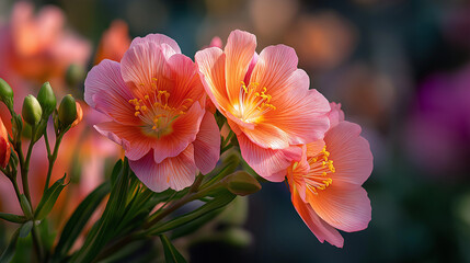 Blossoming Bloom: Delicate petals of a flower radiate with vibrant color, bathed in the soft glow of daylight, creating a sense of serenity and natural beauty.