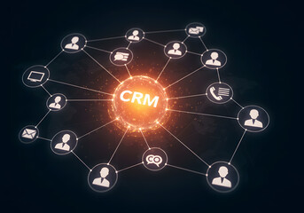 Crm system network digital business connections visualization