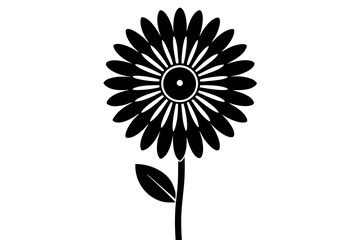 Vector art of silhouette of   sunflower  