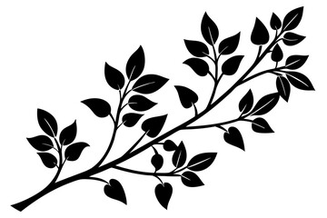 Vector art of silhouette of black and white floral background