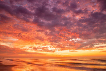 The morning sun at the seaside with a beautiful light.