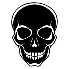 Obraz premium Silhouette of a Human Skull Vector Illustration