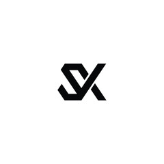 Letter JX or SX Monogram with white background. 