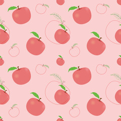 Apple Pattern: A charming pattern of ripe apples and delicate leaves, perfectly arranged, bringing a touch of freshness and visual appeal.