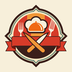 Set of Restaurant menu and bar labels with unique shapes and text designs as well as utensils and drinkware