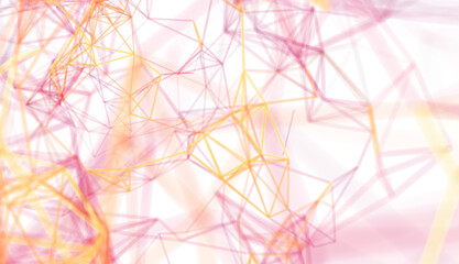 Beautiful abstract background image featuring a network of pink and yellow lines. Ideal for technology, connection, and