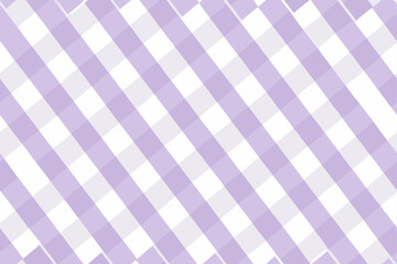 Pastel purple and white diagonal gingham pattern vector