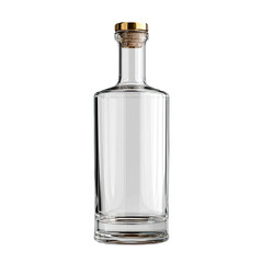 Clear glass bottle with gold cap