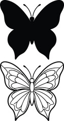Butterfly Tattoo Stencil, Butterfly ClipArt, Files for Cricut 