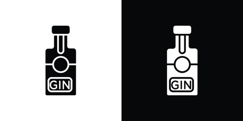Obraz premium Gin icon. Black and white silhouette. Icon vector