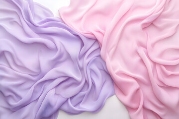 Obraz premium Draped Pink and Lavender Silk Fabric Texture Background