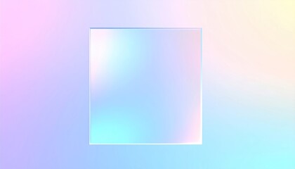 Fototapeta premium Translucent Square with Frosted Glass Effect Centered Over Soft Pastel Gradient Background