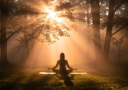 yoga in the forest - Powered by Adobe