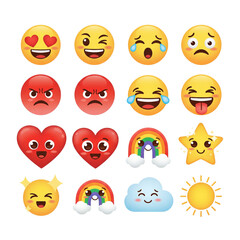 set of funny smileys