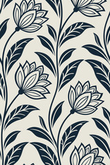 Elegant damask floral pattern seamless