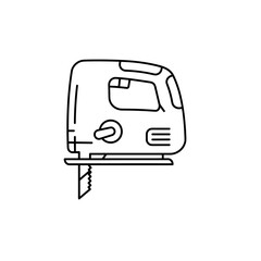 Electric Jigsaw Tool Icon. Power Saw Vector Illustration