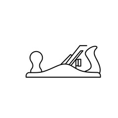 Wooden hand planer tool in minimalist sketch style on white background  