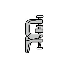 C-Clamp Tool Icon. Metal Clamp Vector Illustration

