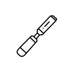 Wood chisel tool with wooden handle in minimalist design 