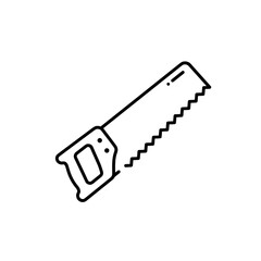 Hand saw tool for woodworking and cutting materials in outline design  