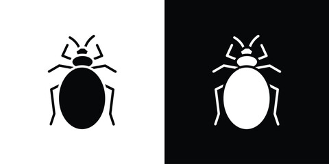 Bedbug icon. Black and white silhouette. Icon vector
